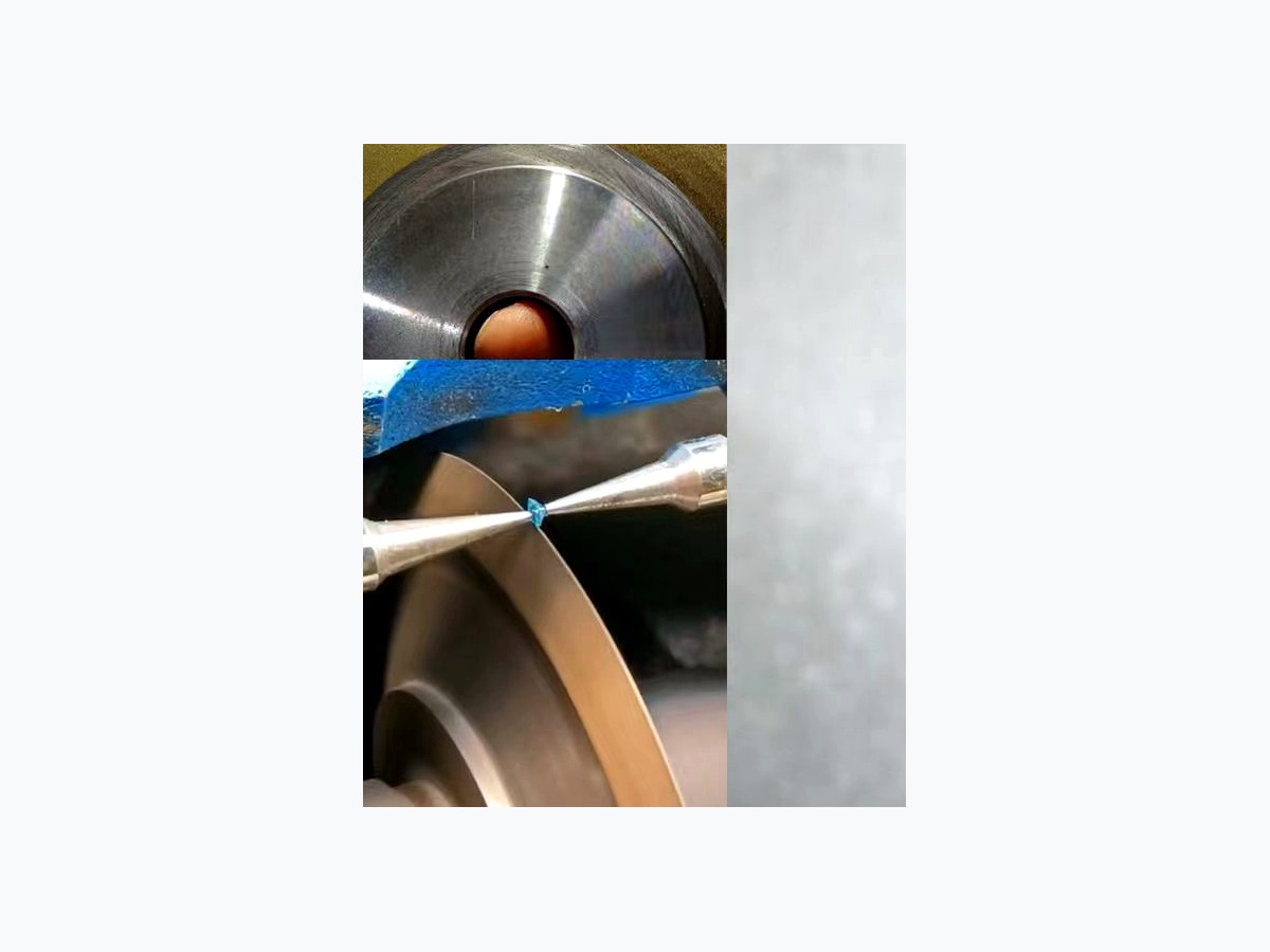 Diamond grooving wheel in use